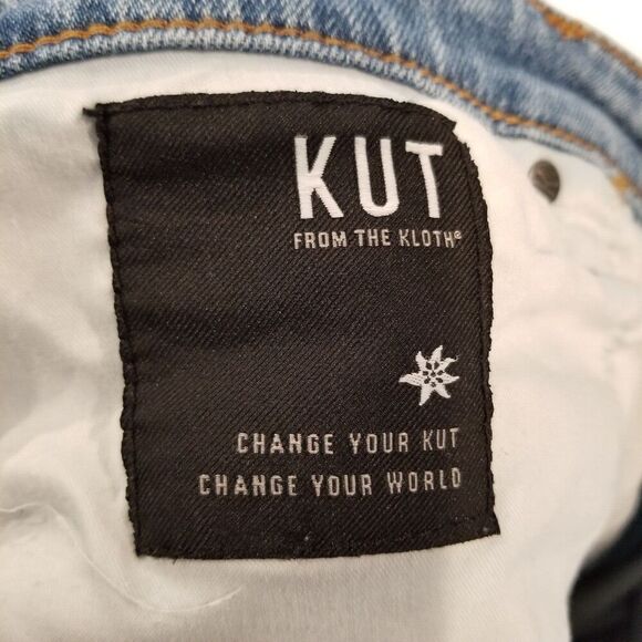 Kut from the Kloth High Rise Distressed Blue Jeans - Picture 8 of 9
